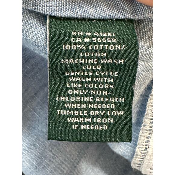 Ralph Lauren blue chambray off shoulder short sleeves top blouse size large - Picture 4 of 10